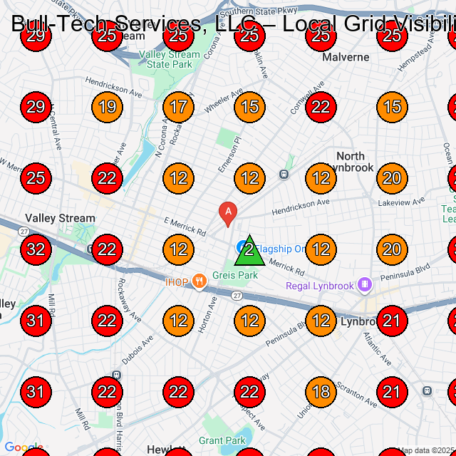 Bull-Tech Services, LLC GeoGrid visibility map for Hvac Contractor in Lynbrook